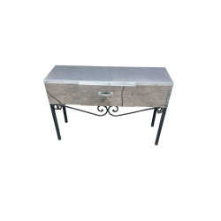 Mesa acero con cajón