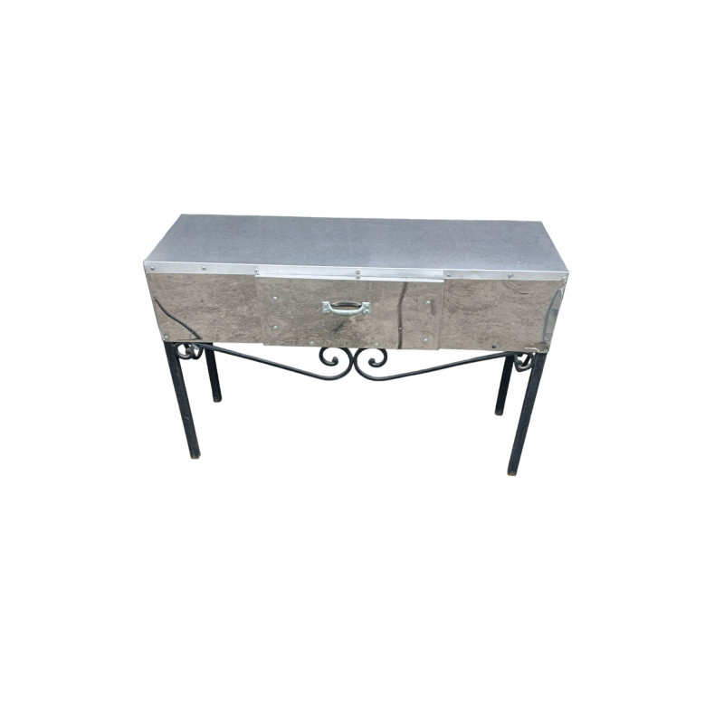 Mesa acero con cajón