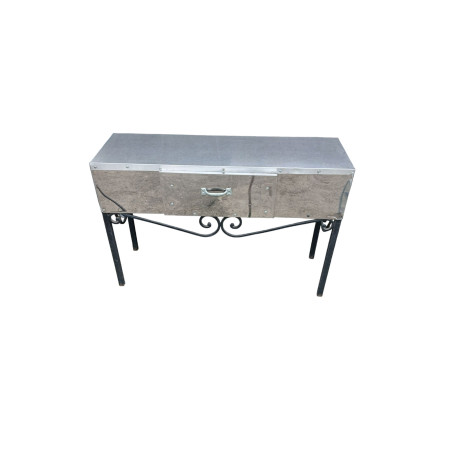 Mesa acero con cajón